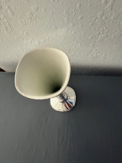 Vintage Japanese Silver-Plated Rose Vase with Original Box