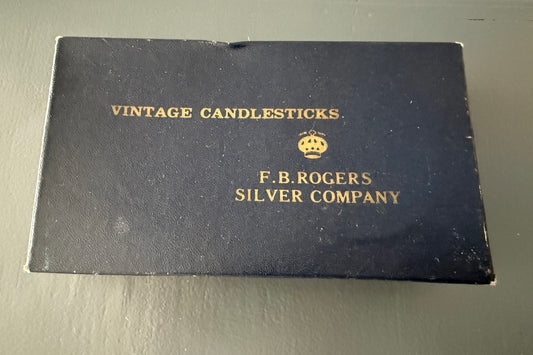 Pair of F. B. Rogers Silver-Plated Candle Holders in Original Box