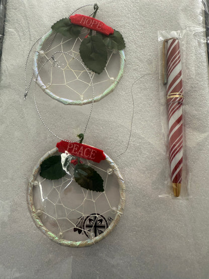 Lakota Tribe Christmas "Peace" & "Hope" Dreamcatcher Set