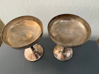 Vintage Pair of F. B. Rogers Chalices Manufactured in Italy