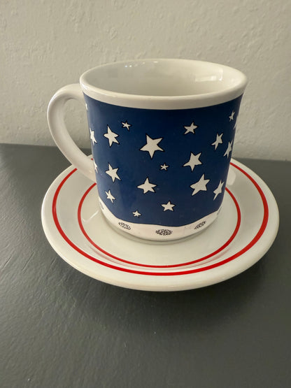 Vintage Audrey Christie Illustrated Teddy Bear Mug with Saucer