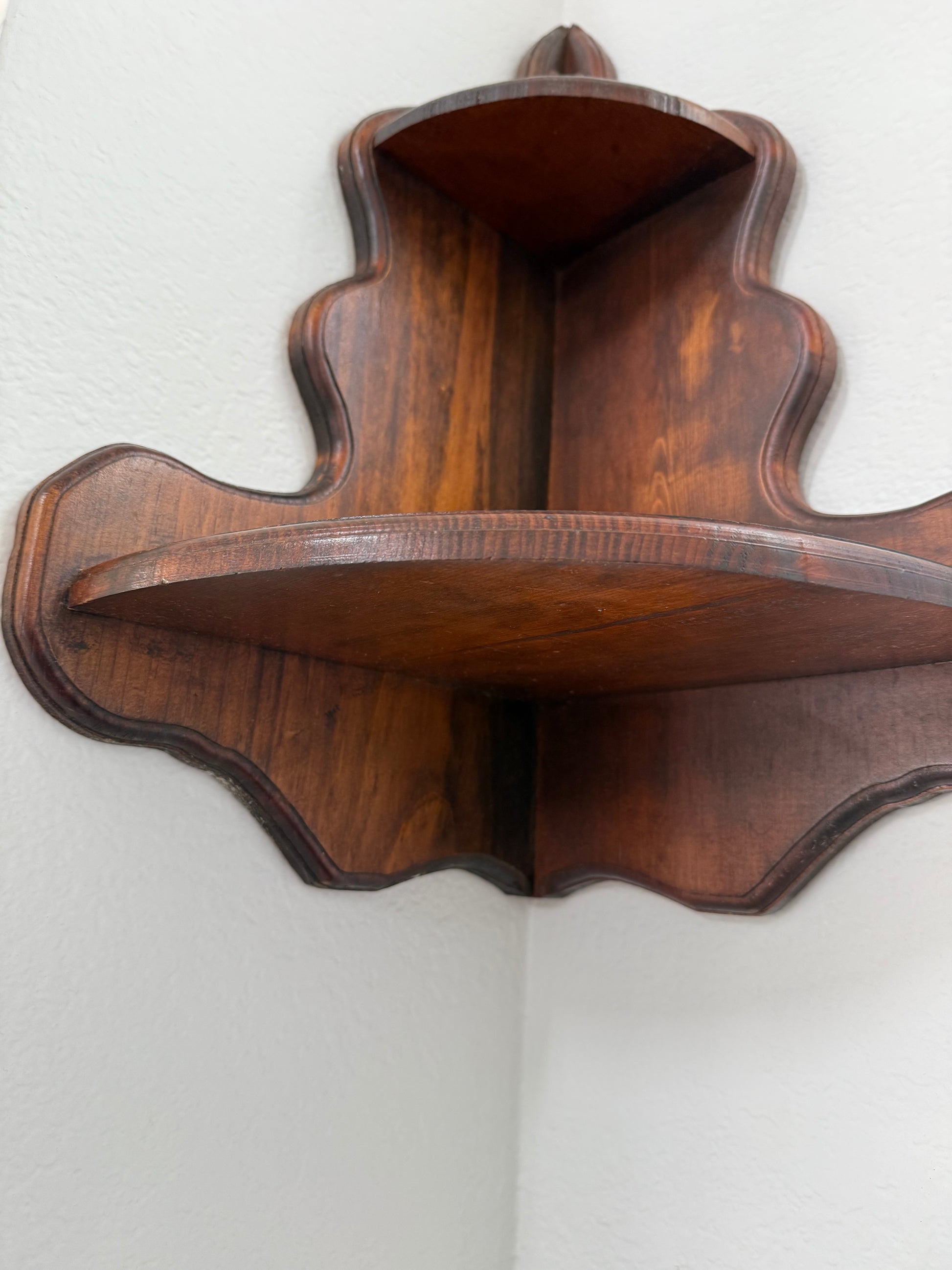 Wooden shelf on a white background