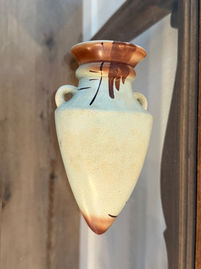 Vintage Japanese Ceramic Wall Pocket Vase