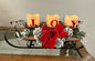 Christmas Decor & Flameless "J-O-Y" LED Candles Sitting on a Sled Base