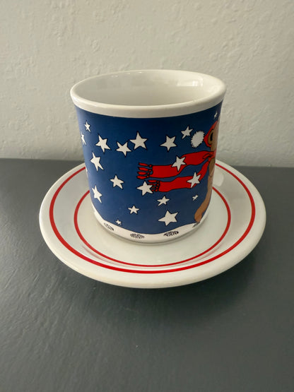 Vintage Audrey Christie Illustrated Teddy Bear Mug with Saucer