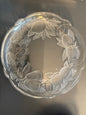 Vintage Sango Frosted Glass Platter with Embossed Fruit Designs