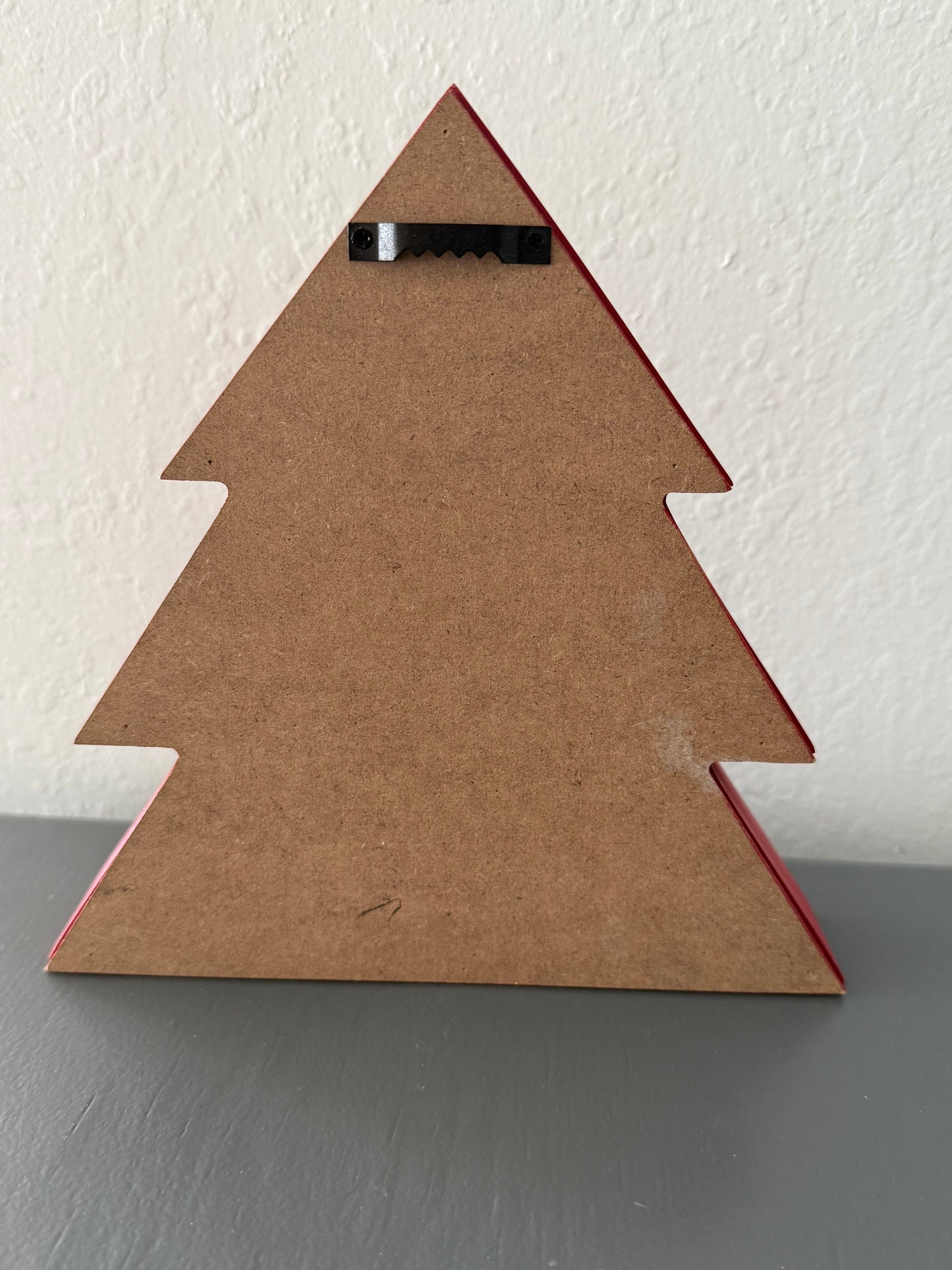 Red Christmas Tree Shaped Decoration Sign with Bells