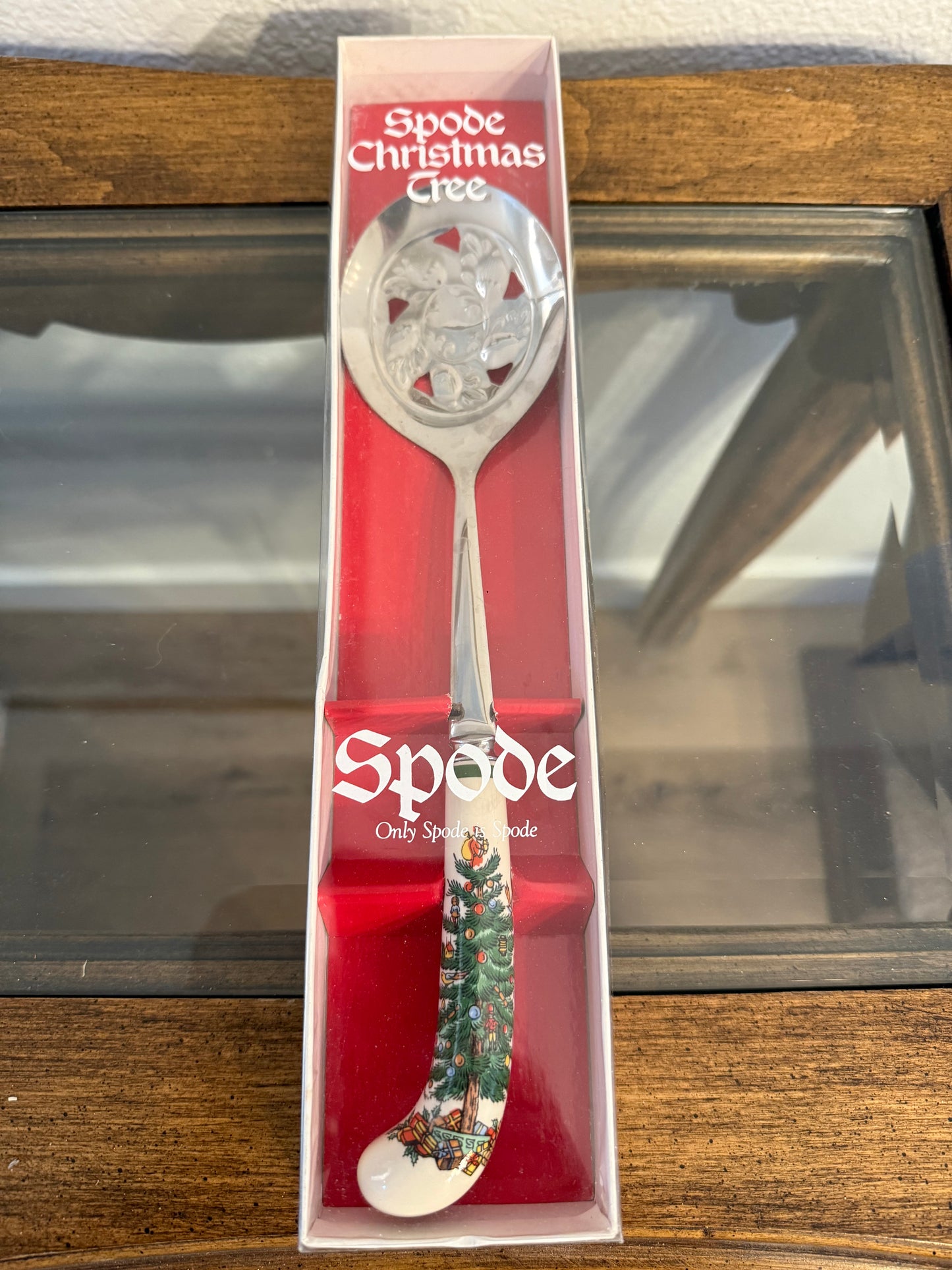 Spode Christmas Tree Ceramic Handled Serving Spoon (Original Package)