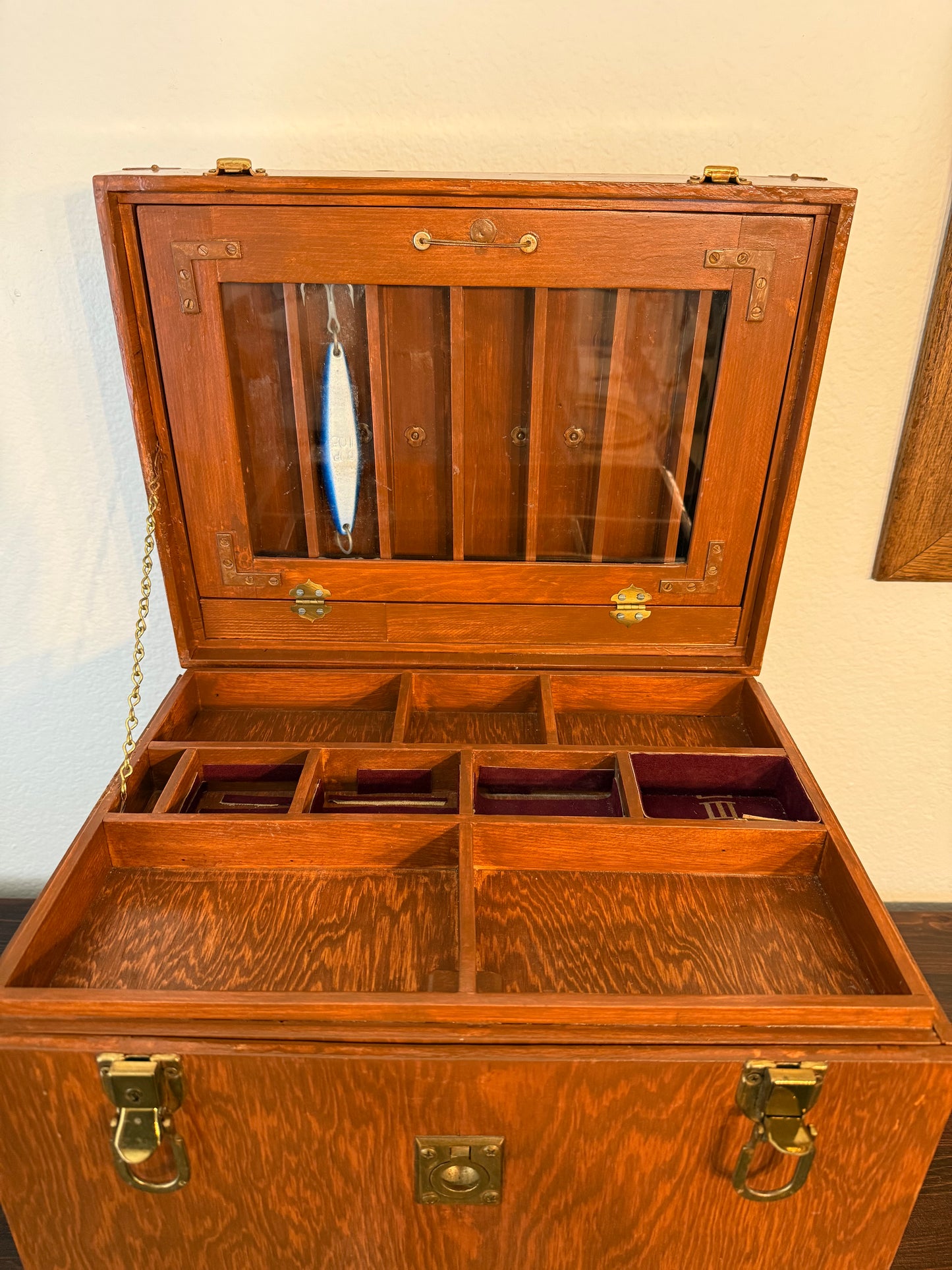Handmade Wooden Tackle Box from 1990