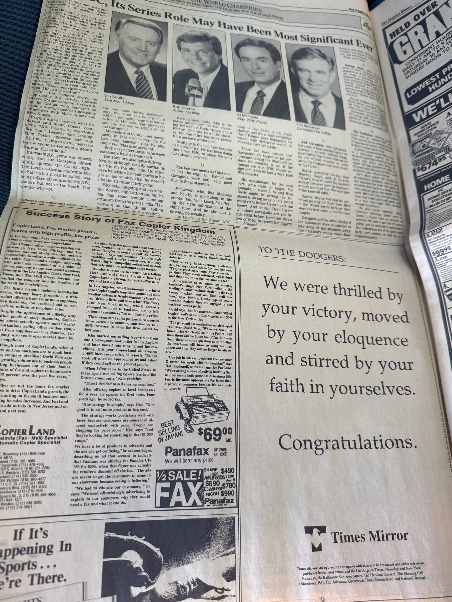 LA Times 1988 Recap of the Dodgers World Series Win (26 pages)