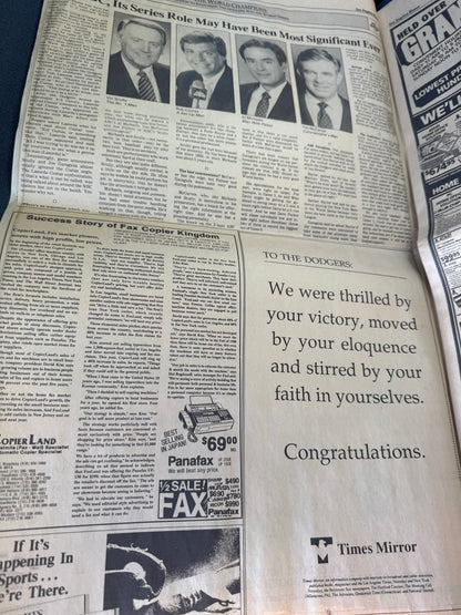 LA Times 1988 Recap of the Dodgers World Series Win (26 pages)