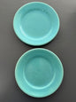 Pair of Vintage Bauer Pottery of Los Angeles Turquoise 6-Inch Plates