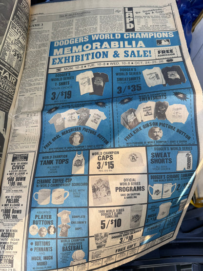 LA Times 1988 Recap of the Dodgers World Series Win (26 pages)