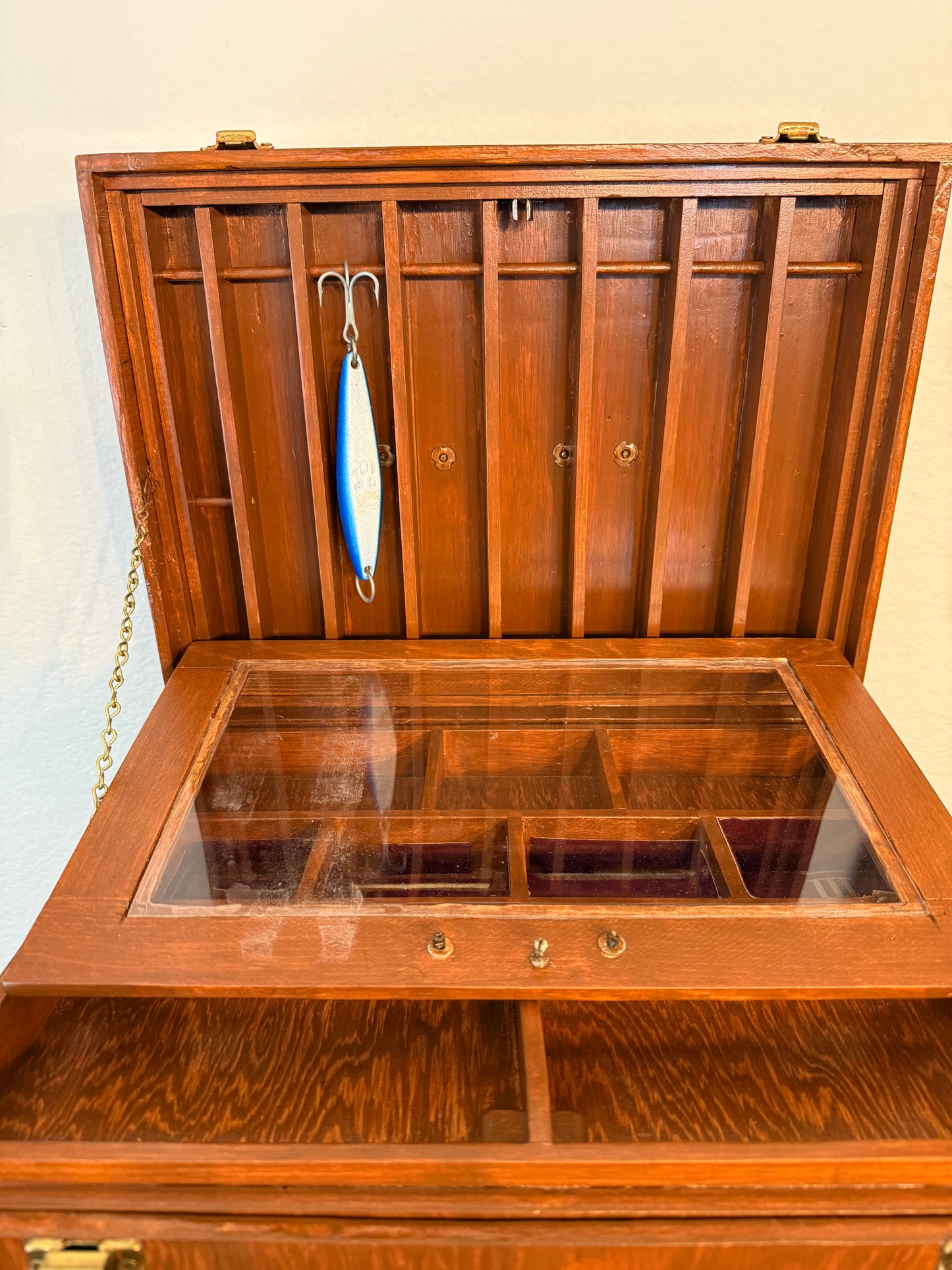 Handmade Wooden Tackle Box from 1990