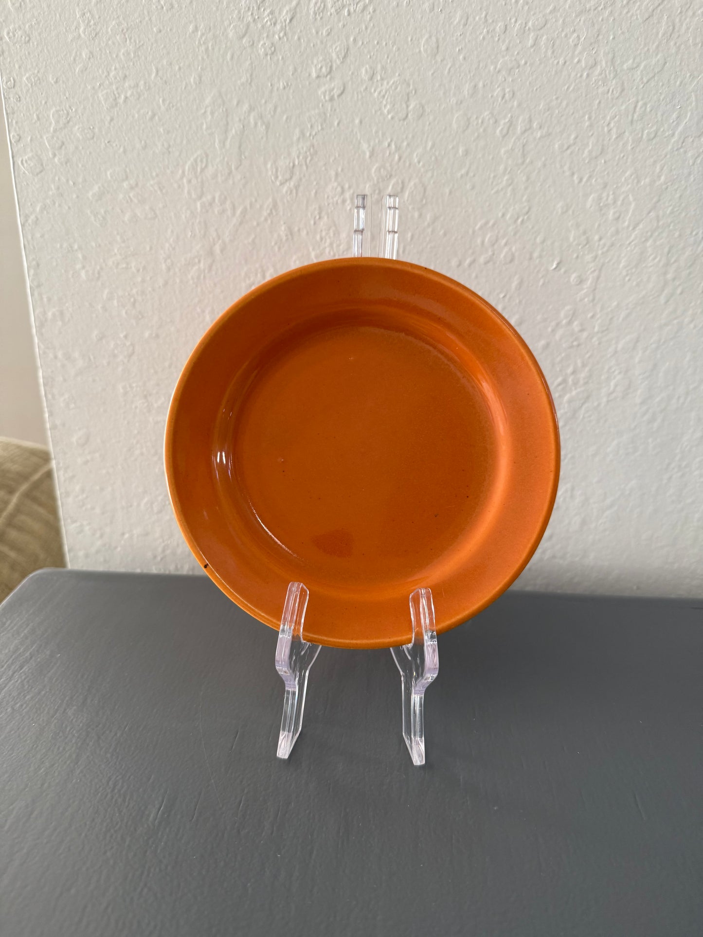 Vintage Bauer Pottery of Los Angeles Orange Glazed Dessert Plate