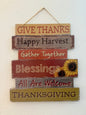 Hanging Wood Thanksgiving Sign