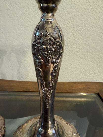 Vintage Pair of Wallace Silversmith's "Banoque" Candlesticks