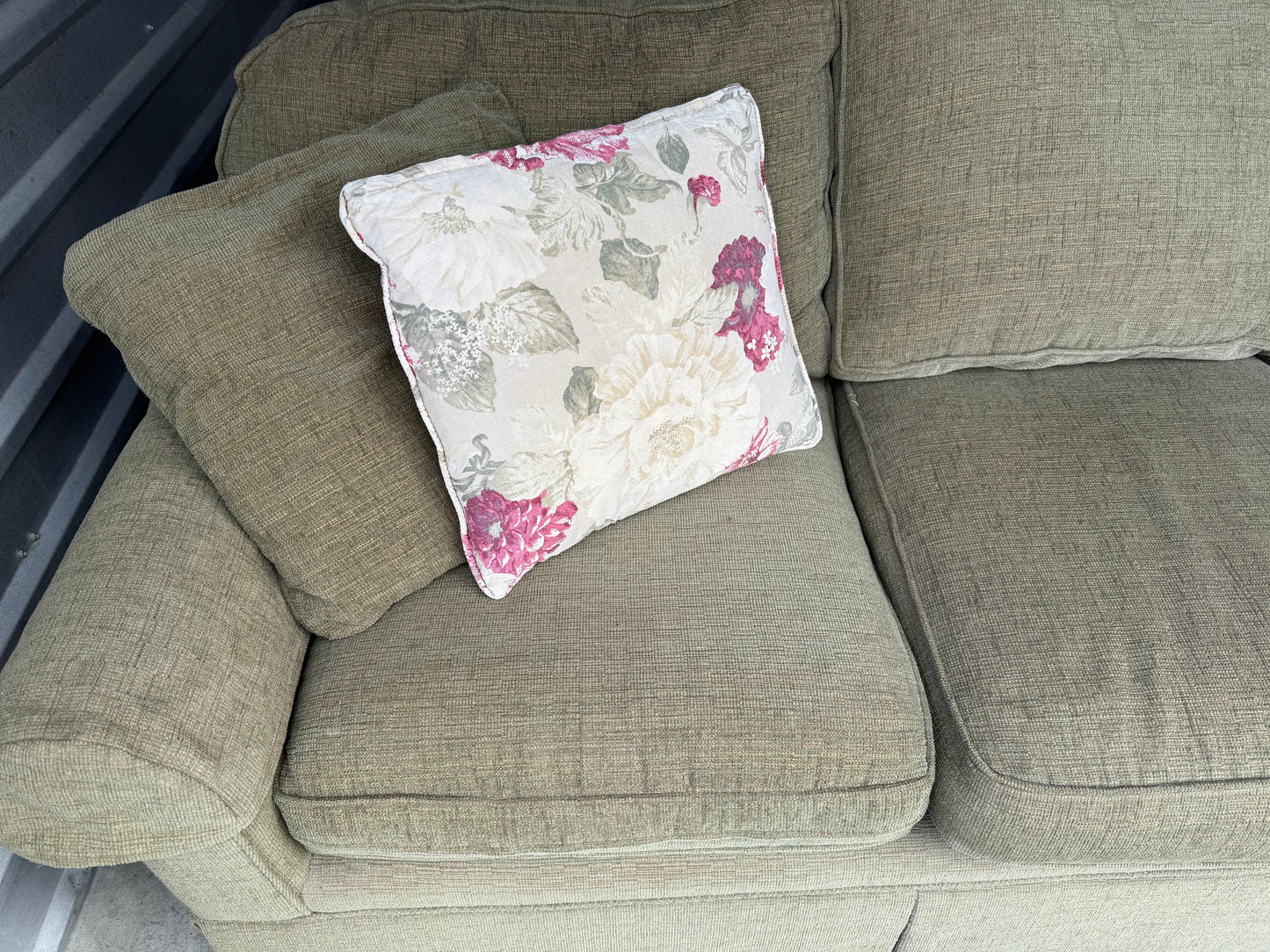 Comfortable Miles Talbot Sofa with Throw Pillows (delivery available)