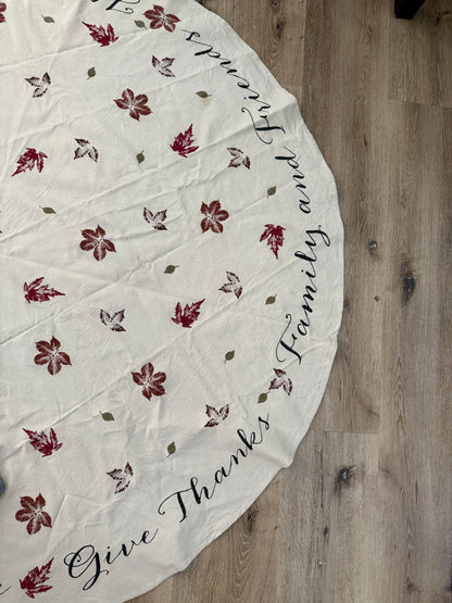 Round Tablecloth Perfect for Thanksgiving or Fall Decor