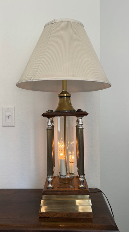 1970’s Wood and Glass Lamp Set