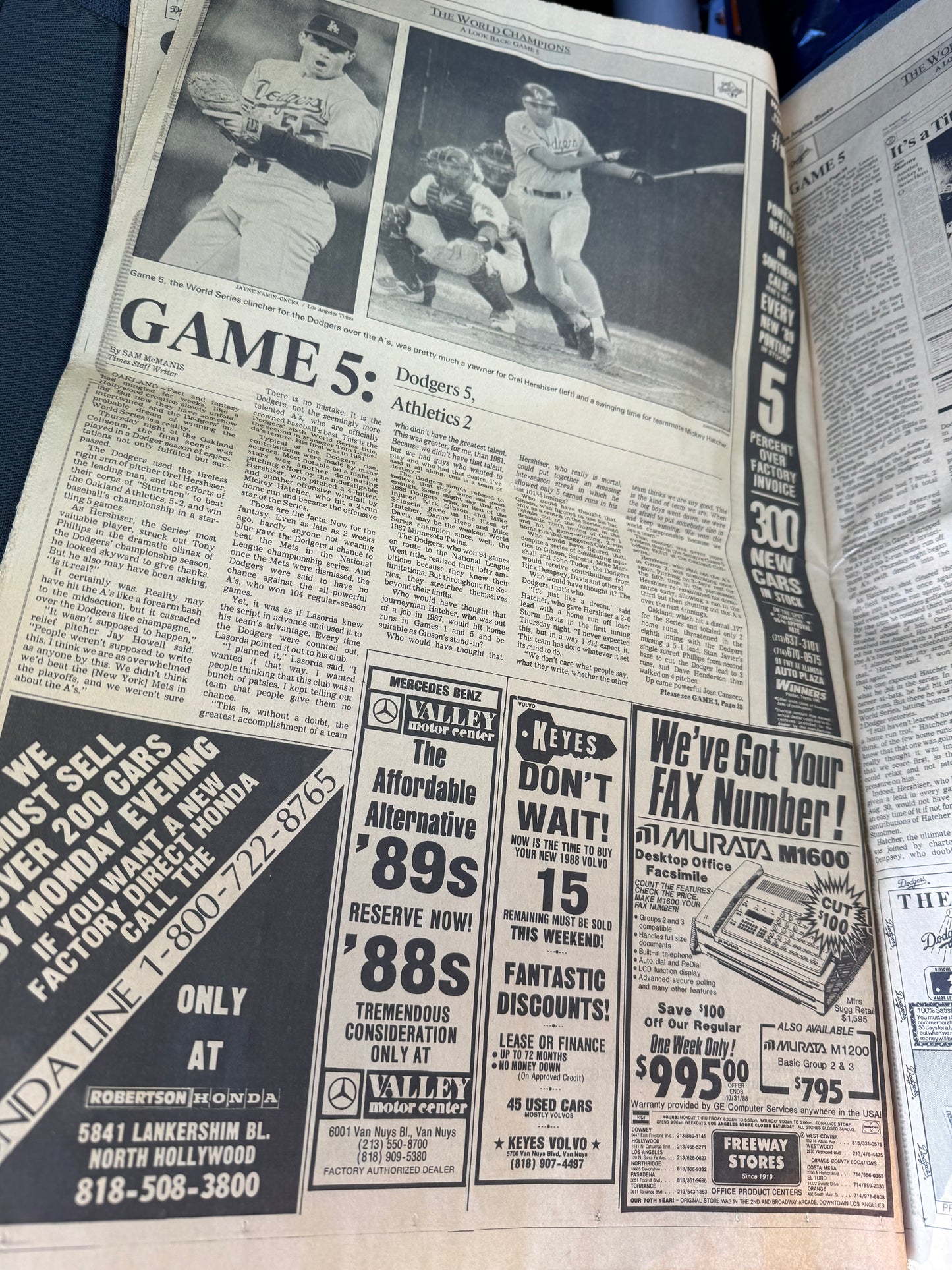 LA Times 1988 Recap of the Dodgers World Series Win (26 pages)