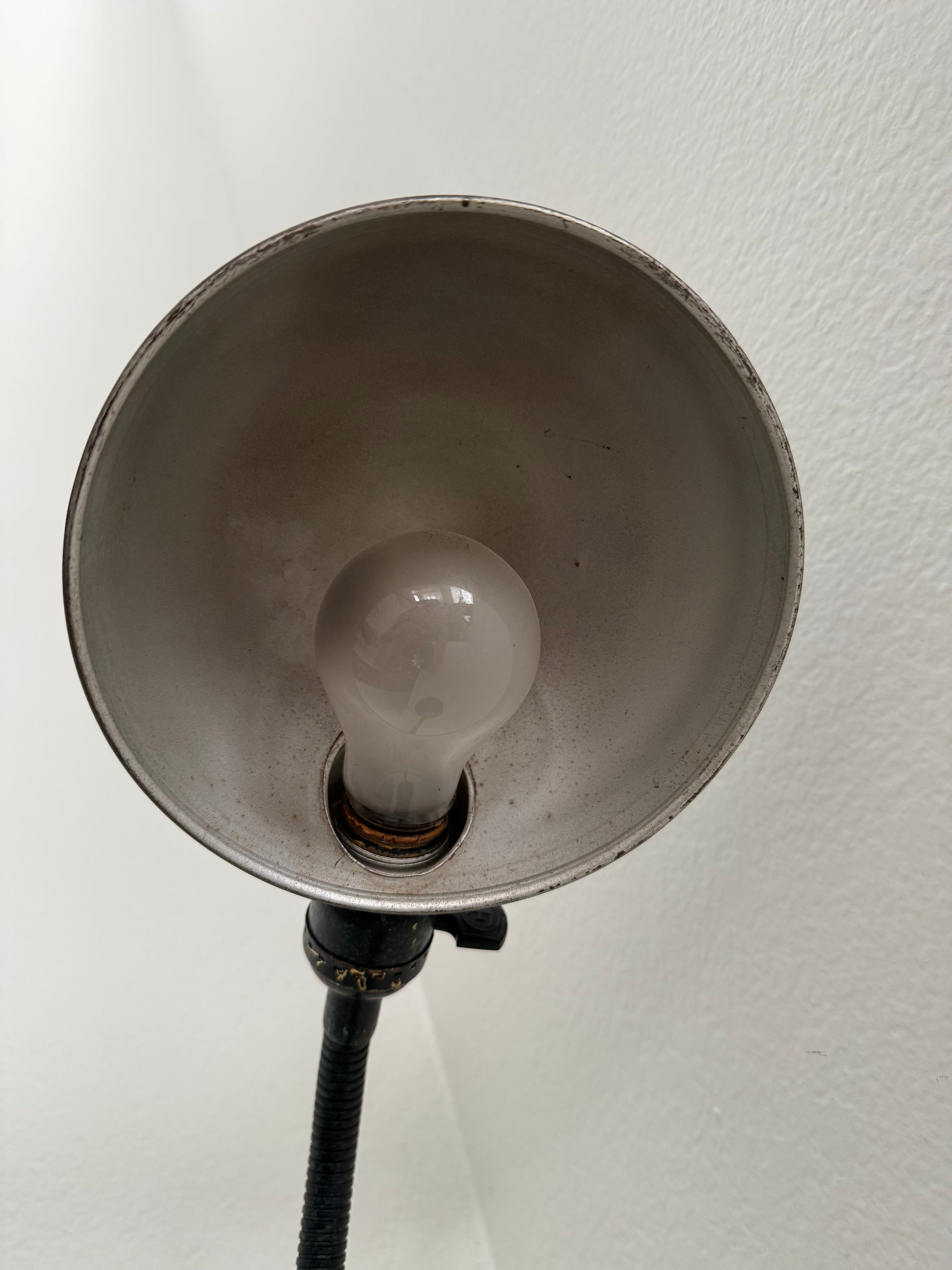 Close-up of a light bulb inside a lampshade against a white background