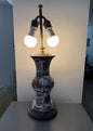 Rare Antique Qing Chinese Famille Rose Gu Vase Lamp (working)