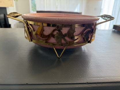 Bauer Monterey Speckled Pink Ceramic Casserole Dish with Stand(no lid)