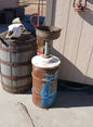 Repurposed Steel 55-Gallon Drum with Funnel Top
